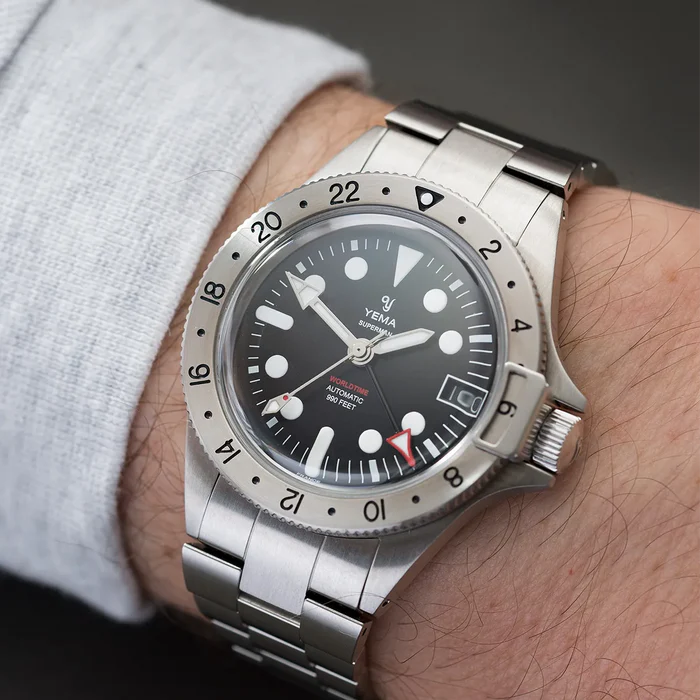 YEMA Superman Worldtime GMT Steel 39mm | YGMT21A39-AMS