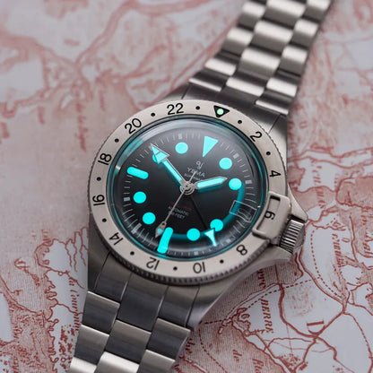 YEMA Superman Worldtime GMT Steel 41mm | YGMT21A41-AMS