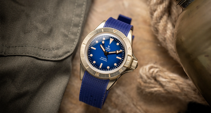 YEMA Superman Bronze CMM.10 Blue Large Rubber Strap 41mm | 11.13.35.ZE.U5XL