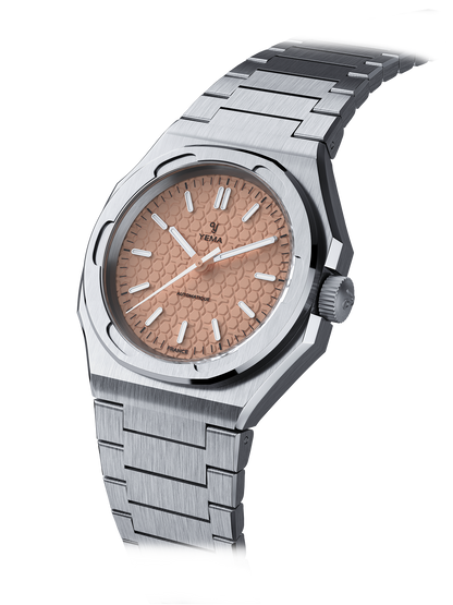 YEMA Urban Traveller Salmon Honeycomb Dial | YWTR23-EMS