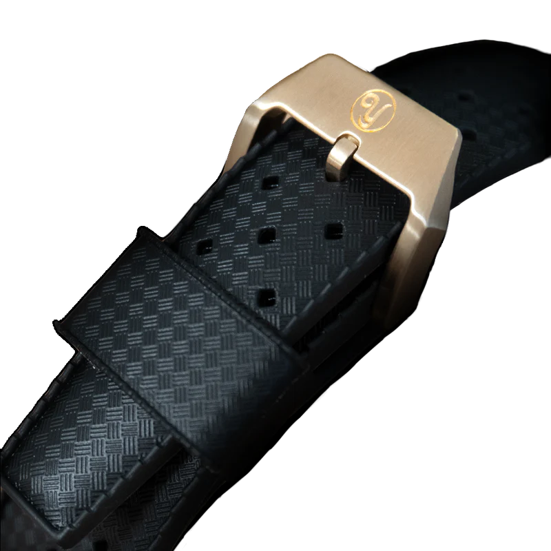 YEMA Black Tropic Dive Strap Bronze Buckel 20mm | SYSUP-TP20-BZ
