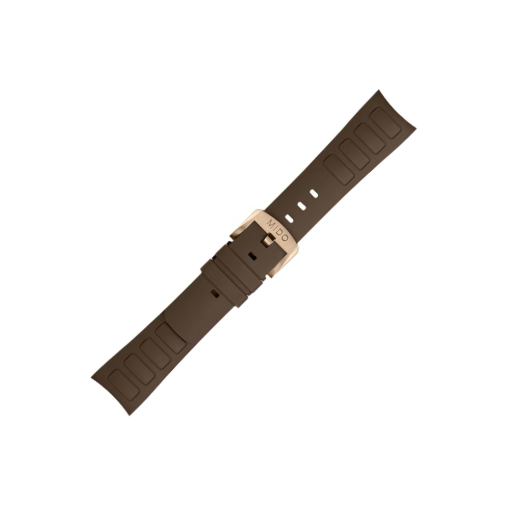 MIDO Multifort TV Big Date Brown Rubber Strap OEM 22mm