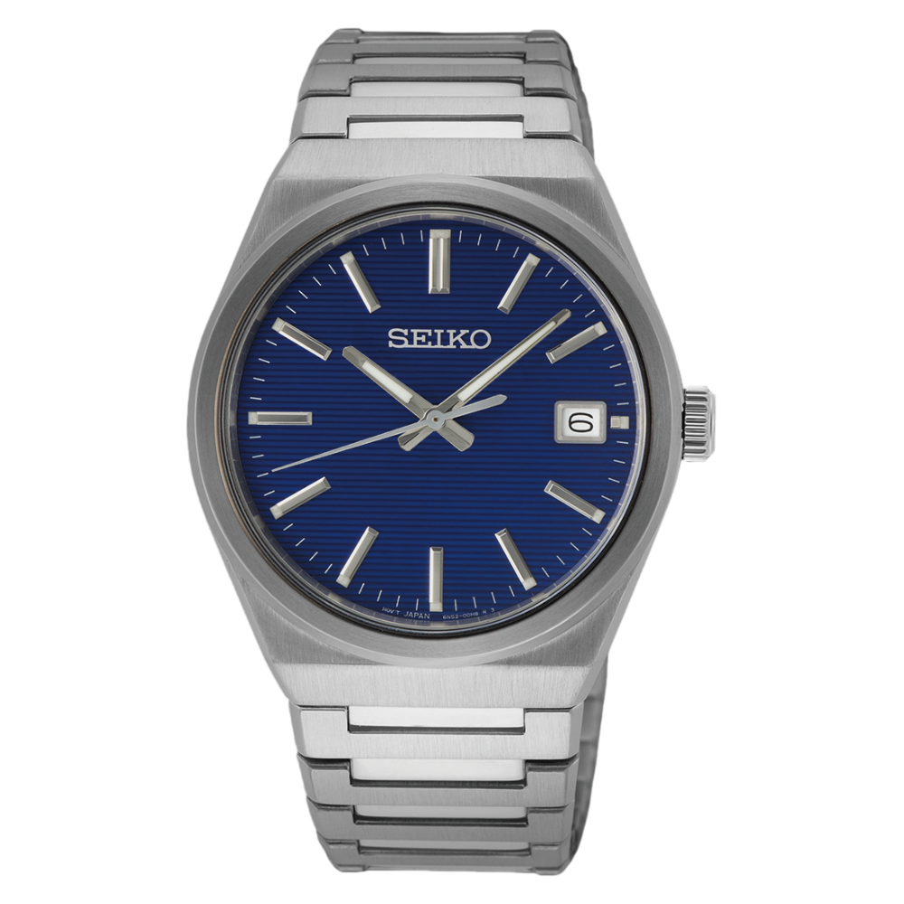 SEIKO Discover Quartz Essentials Blue Pressed-Pattern Dial Sapphire Crystal | SUR555