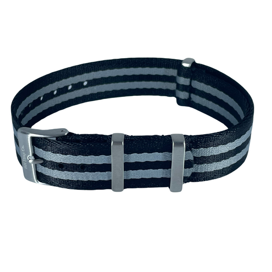 Nylon Nato Strap 18mm - Black Grey