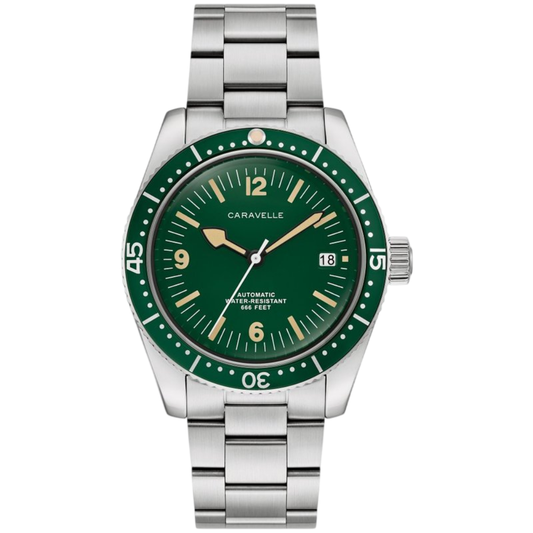 Caravelle Sea Hunter Automatic Stainless Steel with Green Dial | 43B179