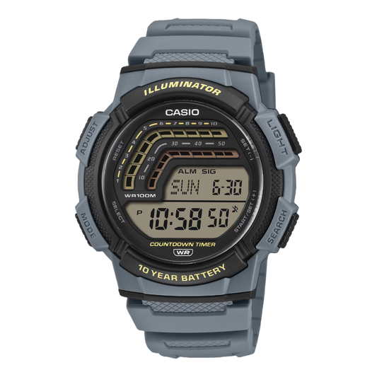 CASIO Illuminator Grey Resin Strap Black Dial | WS1800-2AV