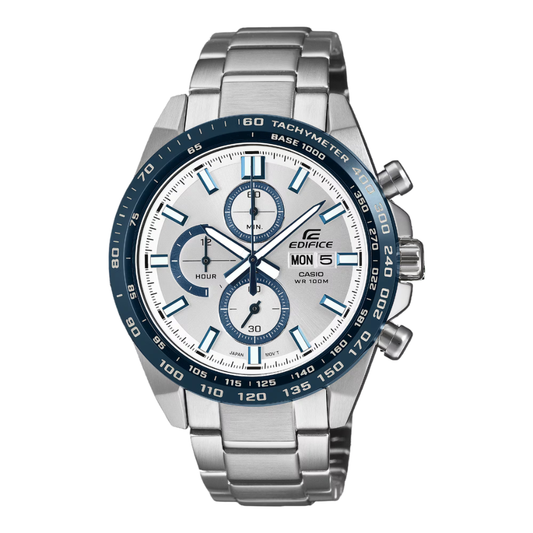 CASIO Edifice Standard Chronograph SIlver/White Dial | EFR574DE-7AV
