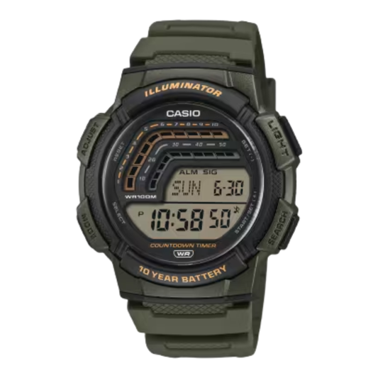 CASIO Illuminator Green Resin Strap | WS1800-3AV