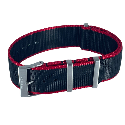 Nylon Nato Strap 20mm - Black Red