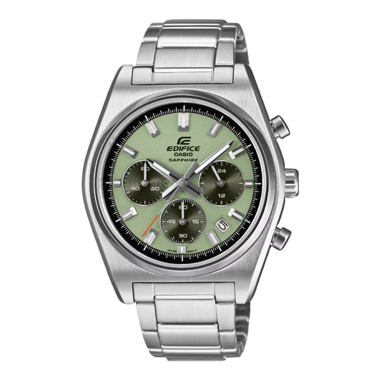 CASIO Edifice Sapphire Standard Chronograph Stainless Steel Green Dial | EFB730D-3AV