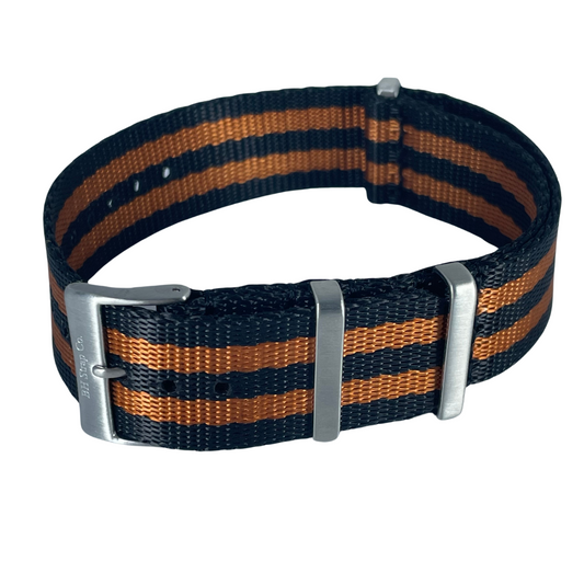 Nylon Nato Strap 20mm - Black Orange