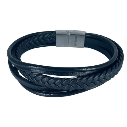 Leather Bracelet / Wristband - Black