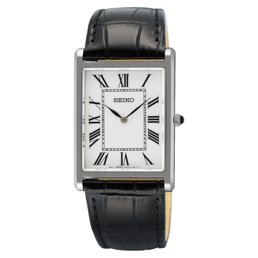 SEIKO Classic Quartz Silver Case White Roman Dial Sapphire Crystal | SWR103