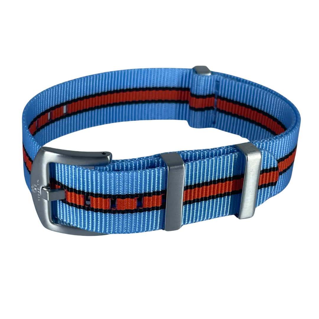 Nylon Nato Strap 20mm - Blue Orange