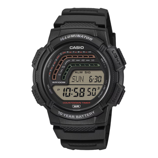 CASIO Illuminator Black Resin Strap | WS1800-1AV
