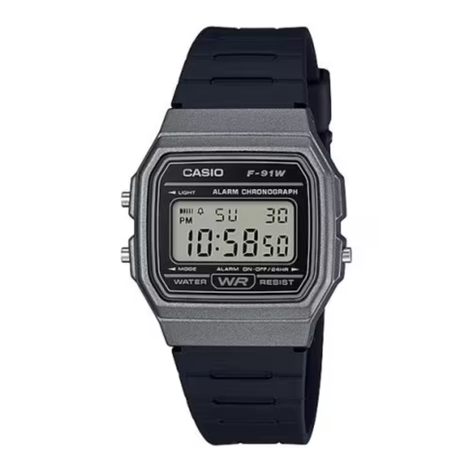 CASIO Digital Quartz Black Resin Band | F-91WM-1BCF