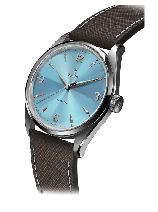 YEMA Urban Classic Light Blue Dial Leather Strap | YUBC24-37-JU64