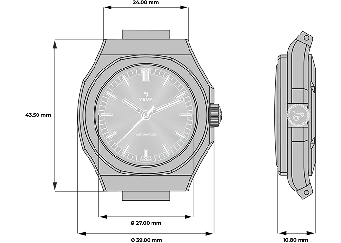 YEMA Urban Traveller Sunray Dial Steel Bracelet 39mm | YWTR25-GMS
