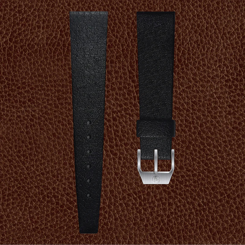 YEMA Vintage Grained Leather Strap Steel Buckle 19mm | SYA90-19-SS