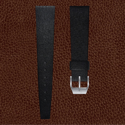 YEMA Vintage Grained Leather Strap Steel Buckle 19mm | SYA90-19-SS
