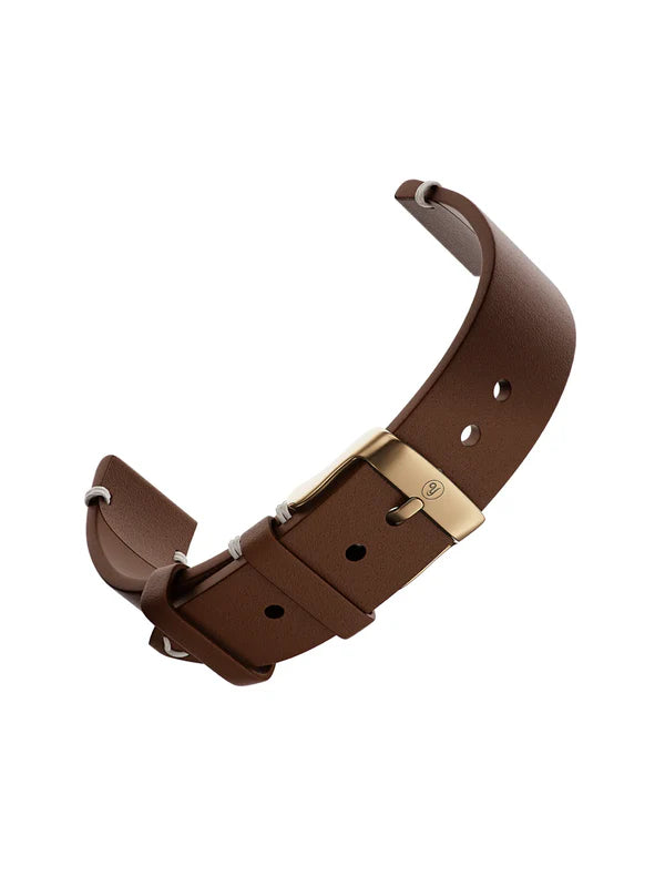 YEMA Vintage Brown Leather Strap 20mm IP Bronze Buckle | SYU62-20-IPBZ