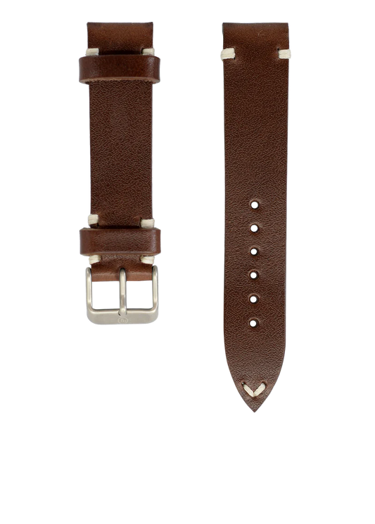 YEMA Vintage Brown Leather Strap 20mm Steel Buckle | SYU62-20-SS