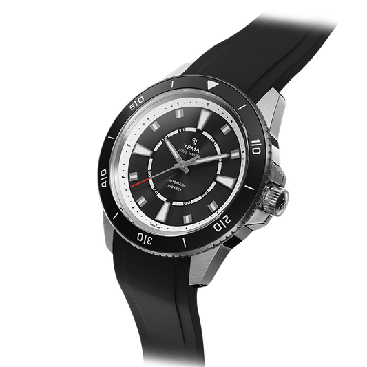 YEMA Sous Marine Noir FKM Strap | YSMA23A-AARBS