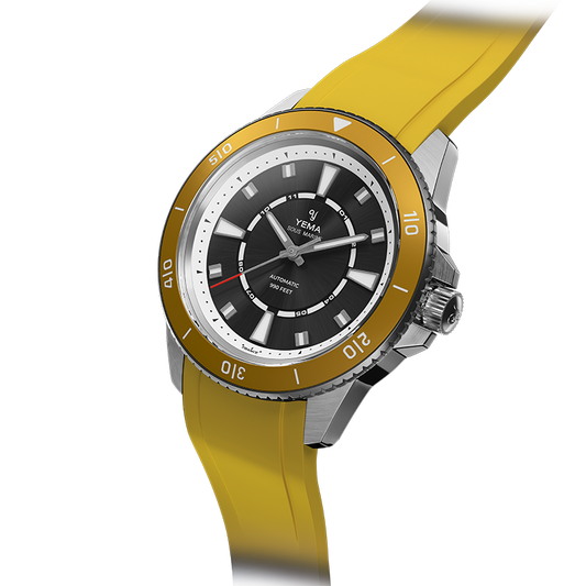 YEMA Sous Marine Jaune FKM Strap | YSMA23Y-AYRBS