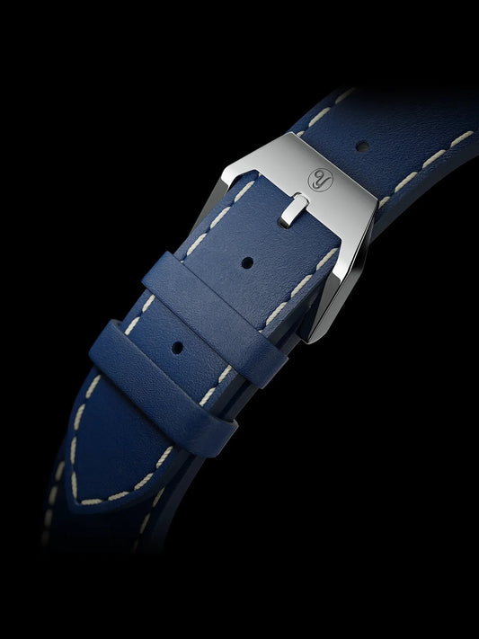 YEMA Blue Leather Strap 20mm | SYG65-20-SS