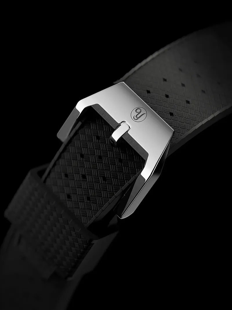 YEMA FKM Viton Tropic Integrated Strap Steel Polished 19mm Large Size | SYRUB-I-A-19XL-SS