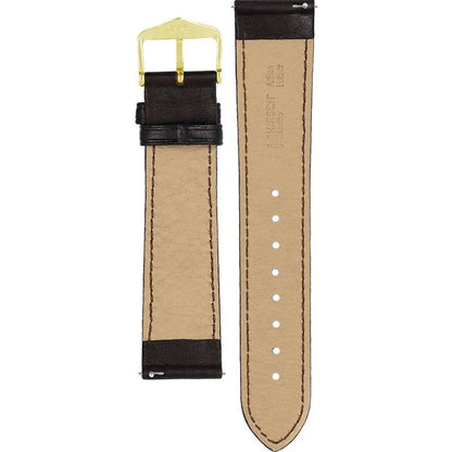 HIRSCH Merino Nappa Leather Strap Brown 19mm Gold Buckle | 01206010-1-19