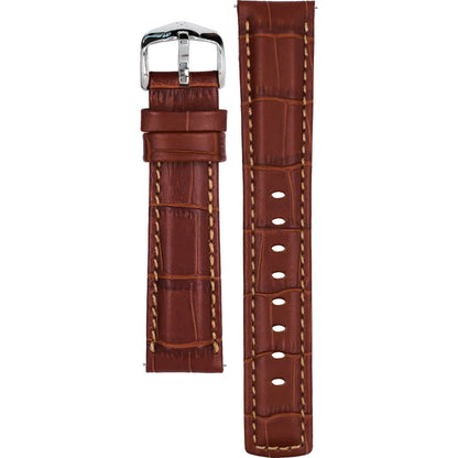HIRSCH Grand Duke Water-Resistant Calf Leather Golden Brown 20mm Silver Buckle | 02528070-2-20