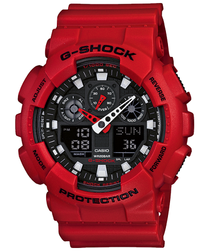 CASIO G-Shock Analog Digital Black/Red | GA100B-4A