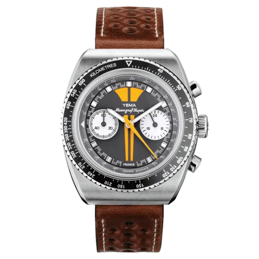 YEMA Meangraf Super Y70 Yellow Brown Leather Strap | YMHF1576-CU31