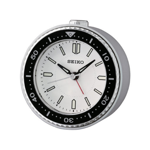 SEIKO Desk Alarm Clock White QHE184J Bezel House