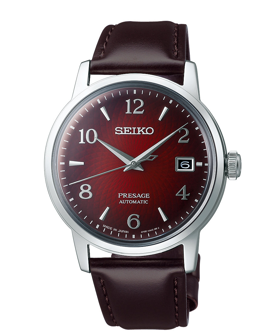 SEIKO Presage Cocktail Time Red Brown Leather | SRPE41